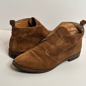 Franco Sarto Ilena Womens Suede Leather Ankle Boots Size 12 Brown